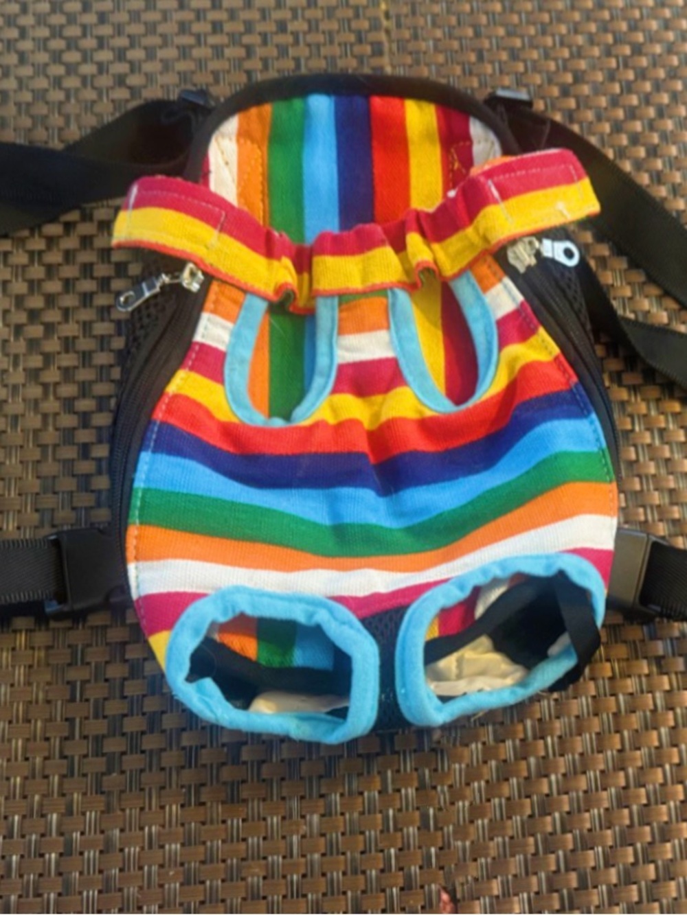 Take Kitty With You!! Rainbow Stripe Hands-Free Cat/Pet Carrier - Multicolor